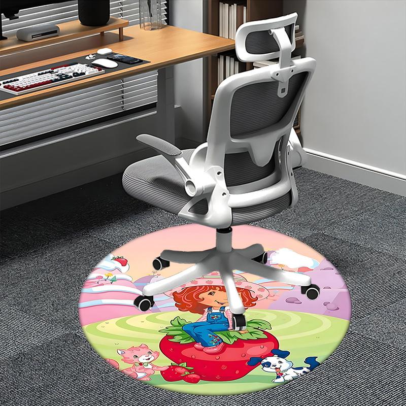 

Strawberry Shortcake Chair Mat Round Carpet - Home Decor, Office Rug, Gift for Kids, Suitable for Bedroom 80cm