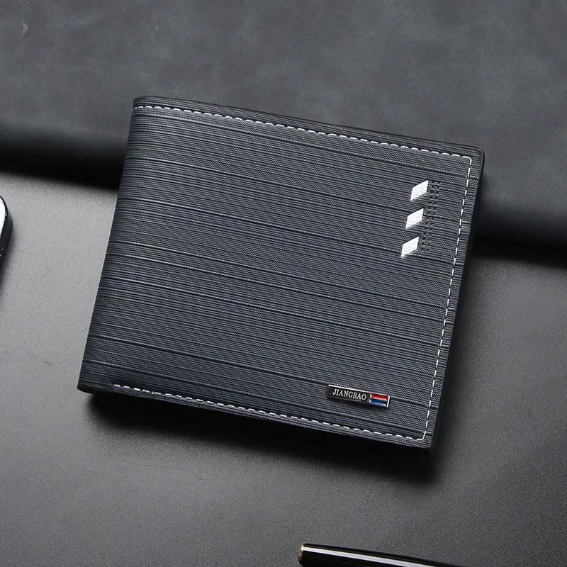 Herren Kurzes Bifold PU Leder Geldbörse Kredit- Ausweishalter Große Kapazität Geldbörse Masculina Premium Geldbörse mit Münzfach Reißverschluss