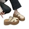 Baotou Half Slippers Women's 2025 Summer New Pearl Two Wear Thick Bottom Design Sense Hollow One Pedal Lazy Half Drag