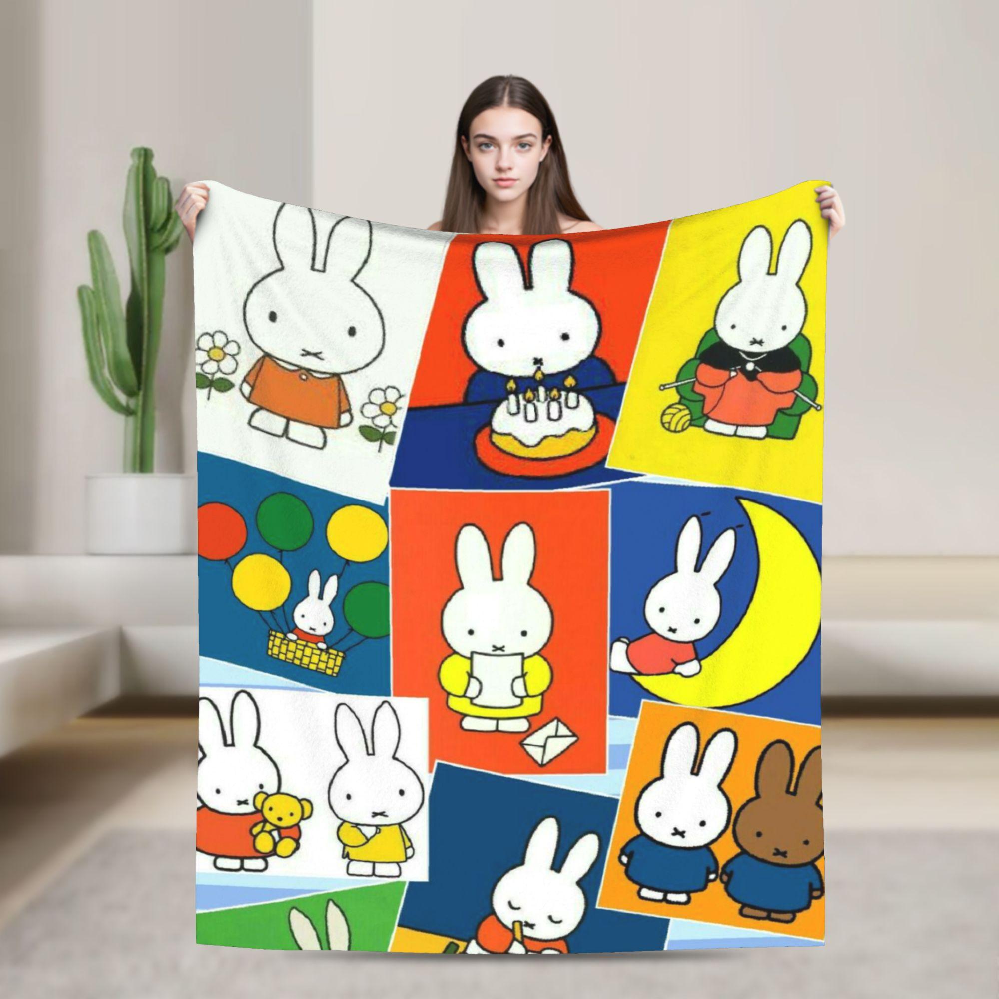 

Супер Мягкое M-Miffys Милый Кролик Плед Премиум Флис Фланель Легкое Постельное Покрывало Уютное Теплое Одеяло Для Любого Сезона 30x40in