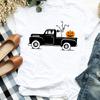 Women Lady Floral Truck Pumpkin Halloween Thanksgiving Print Womens Clothes Shirt T Tee For Tshirt Female