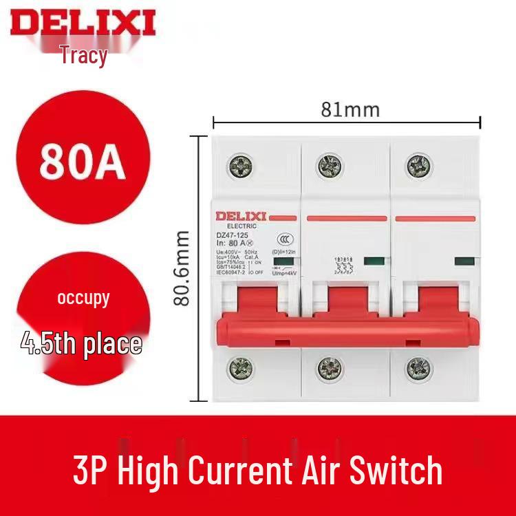 Delixi DZ47 Miniature Circuit Breaker: 1P/2P/3P/4P, 220V Single-Phase To 380V Three-Phase Air Switch for Household Use.