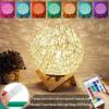 Kreative Rattan-Kugel-Tischlampe: Schlafzimmer Nachttischlampe mit Sternenhimmel-Projektion für Kinder oder Mädchen