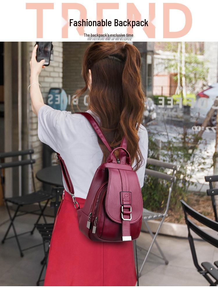 Stilvolle Damen Koreanischer Minimalistischer Brustbeutel - Weiches Leder, Großes Fassungsvermögen Lässiger Damenrucksack