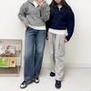 Mizqz Women Autumn Cable Knit Loose Fit Half Zip 2 Colors