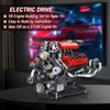 653PCS Red V8 Engine Building Blocks Set LED APP Programming Motor Drive Supercar Engine Bricks Toys for Adult Kid Gift