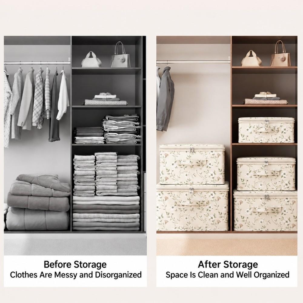 Large Capacity Foldable Storage Box Dustproof Wardrobe Storage Bin  For Home Wardrobe Storage
