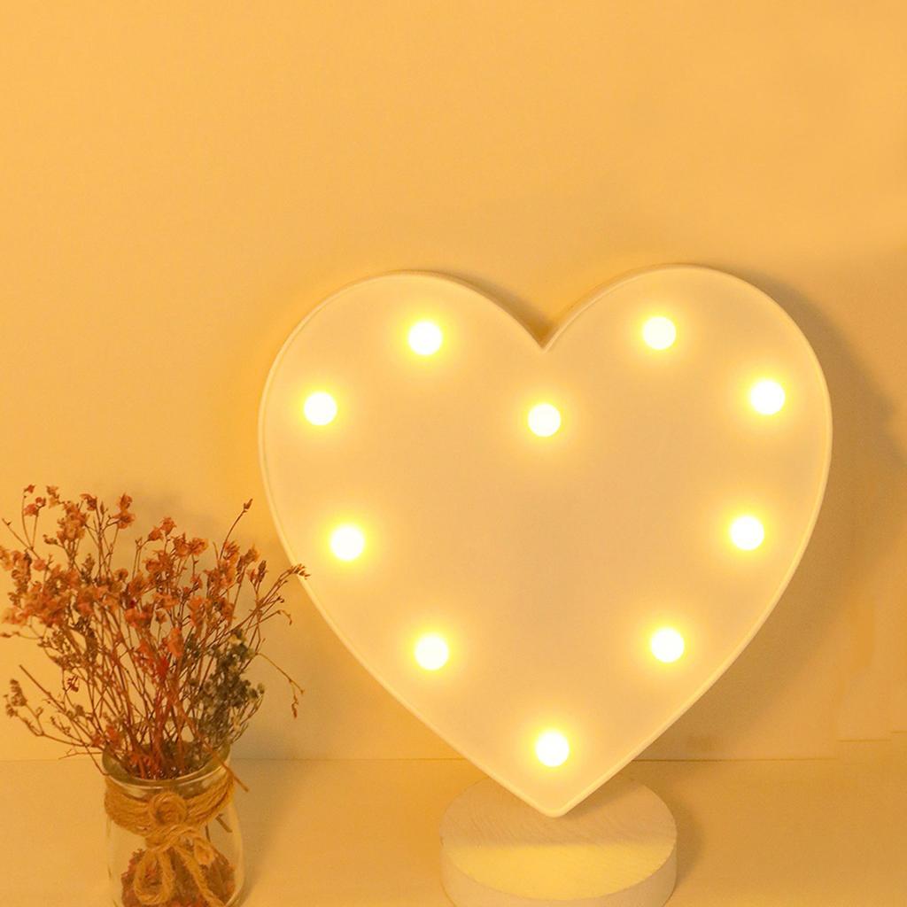Heart Shaped Night Light 10 LEDs Cute Battery Powered Warm Light Kids LED Love Shaped Lamp with Hook Hole for Kid S Room