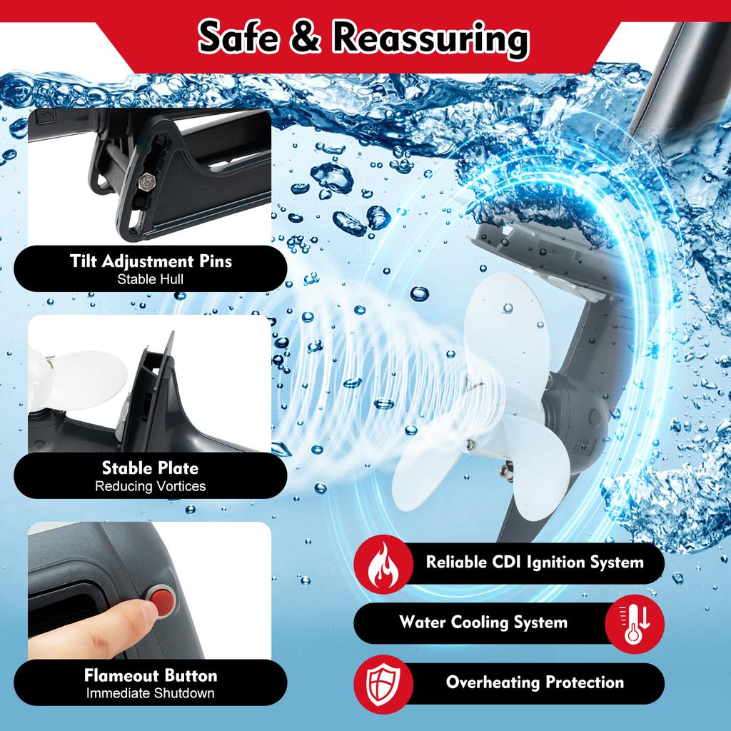 4000-5000R/MIN Two-Stroke 3.5-Horsepower Outboard Engine Suitable For Ships Weighing 100-200kg