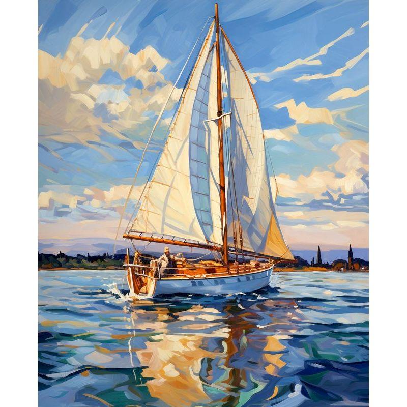 CHENISTORY Hand Painting Sailboat In Bedroom Living Room Landscape Painting By Numbers Kit DIY Artwork Canvas Home Decoration