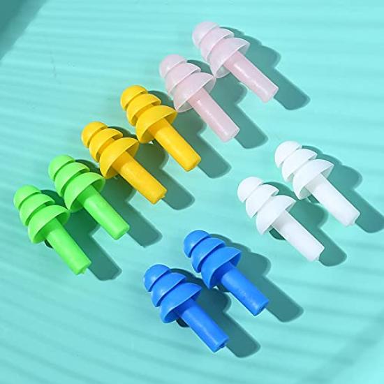 Earplugs for a Better Mimisen Earplugs In 5 Colors Perfect for Blocking Out Noise Sleep, [5 Pairs] [Stable Fit!] (Mixed Colors)