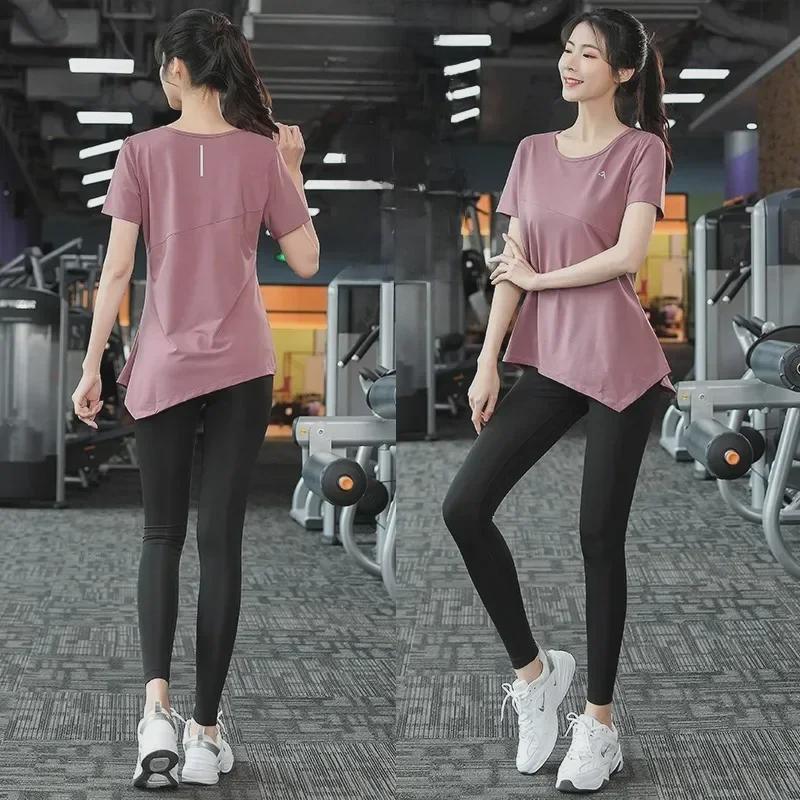 Women's Quick-Dry Slim Fit Running & Yoga T-Shirt - Short-Sleeve, High-Elastic, Ideal for Spring/Summer Fitness