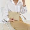 Weaving Bag Fashion Ladies Wristlet Clutch Women Daily Money Phone Clutch Solid Straw Woven Coin Purse Beach Wallet Card Holder