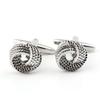 1 Pair Man's Shirt Studs Twist Pattern Cufflinks Silver Plated for Business Wedding Party