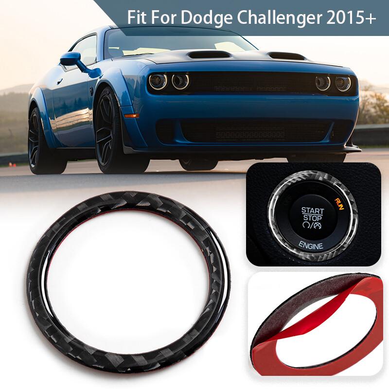 Engine Start Push Button Cover Trim Carbon Fiber Fits Dodge Challenger 2015-2020