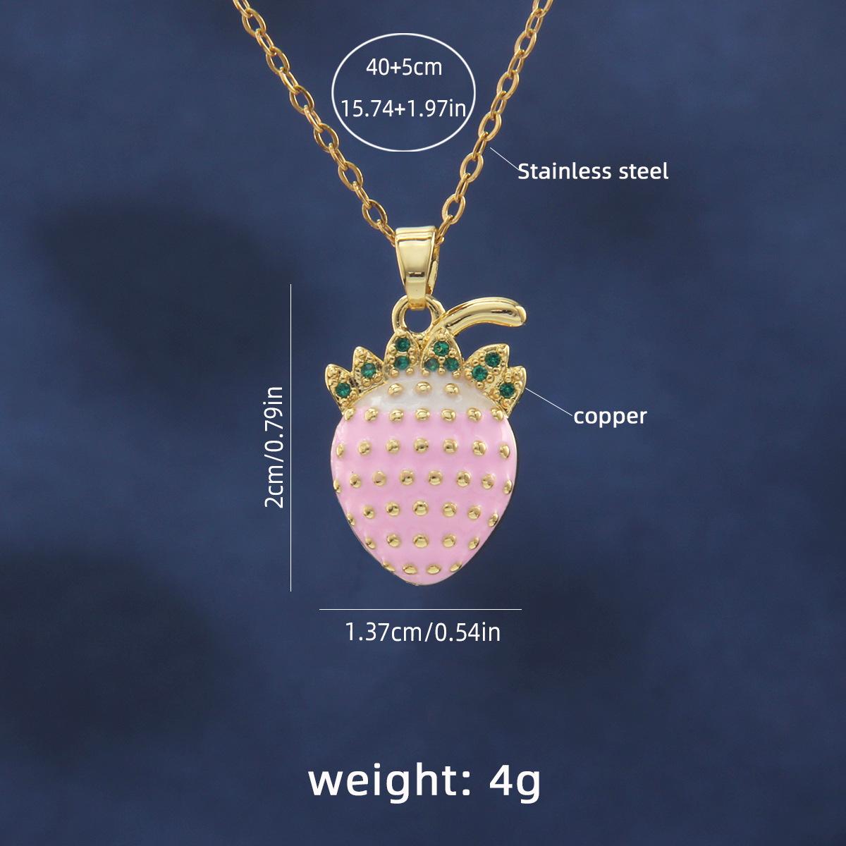 

Милое, сладкое, желто-розовое, красно-клубничное колье из титановой стали