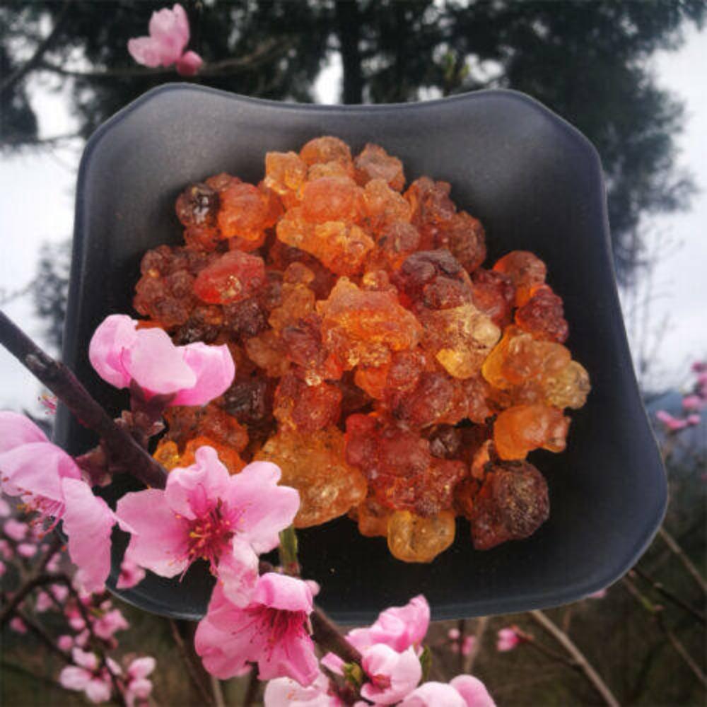 Wild Natural Peach Resin Gum Jelly Edible for Skin Health