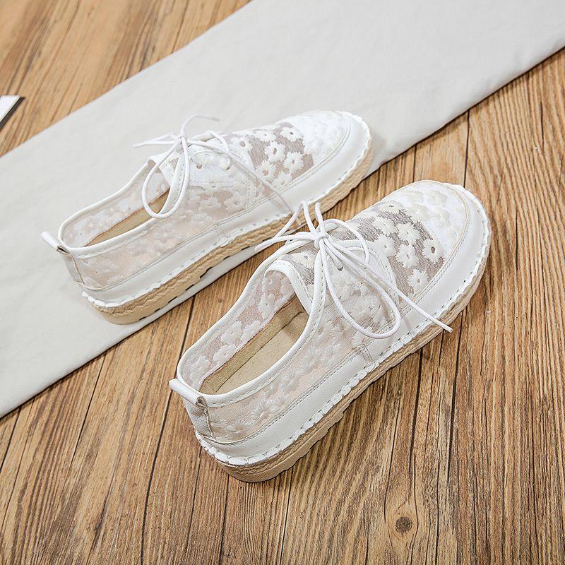 Sommar Casual Lätt Snörning Mesh Andningsbara Skor för Kvinnor Ny Ankomst 2025 Estetiska Bekväma Original I Dam Skor