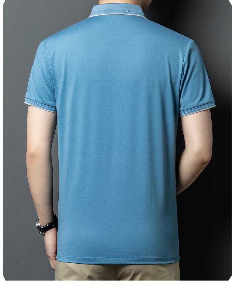 Xinjiang Long Staple Cotton Summer Breathable Casual Business Men's Short-Sleeved Polo Shirt with Mulberry Silk