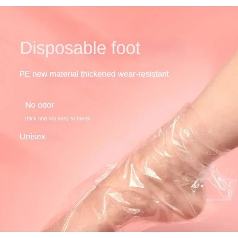 100pcs Disposable Waterproof Foot Film Suite Cracked Foot Protection Cover Soaking Shoes Cover Foot Care Cover