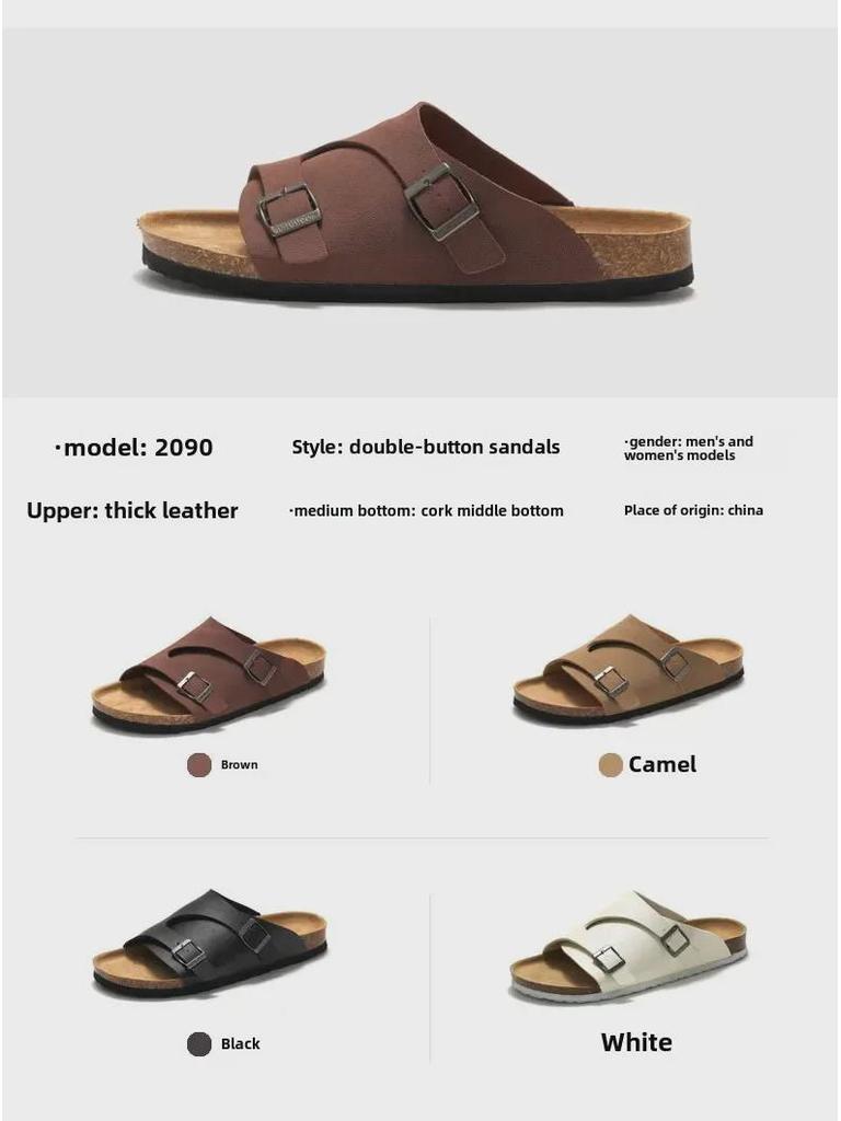 Ruizu Cork Sandals: Unisex Summer Beach Slippers for Couples and Students