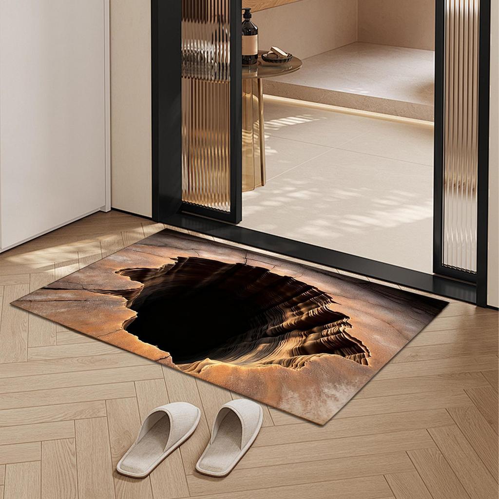 3D Rugs Optical Illusion Non-Slip Visual Room Doormat Decoration Non-Slip Door Mats for Entryway Kitchen Bathroom Entrance Patio