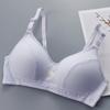 Autumn and winter cotton students less stripes no steel rings gather thin cup bra breathable and comfortable