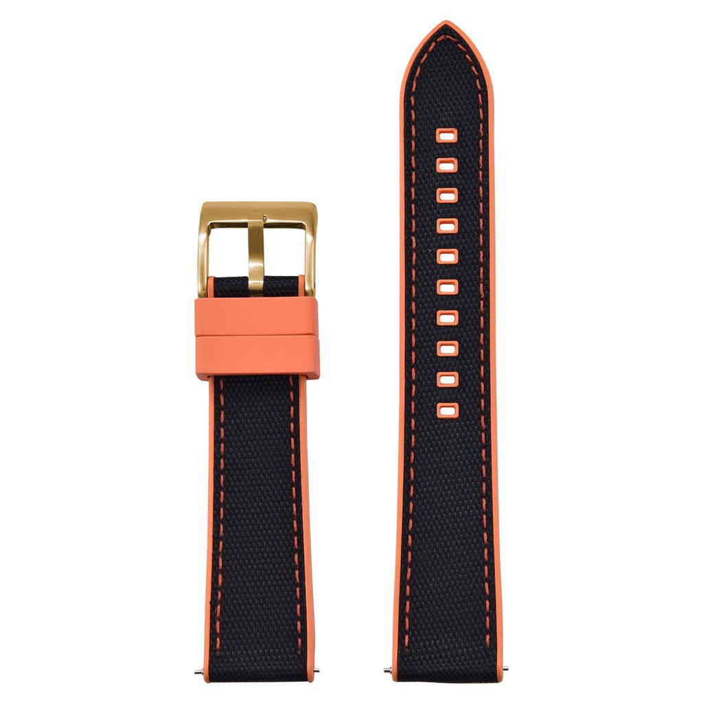 Premium Hybrydowy Nylon FKM Pasek do Zegarka 20mm 22mm Nowy Fluoro Guma FKM Nylonowe Paski do Zegarków Quick Release Dla Każdej Marki Zegarek Nurkowy