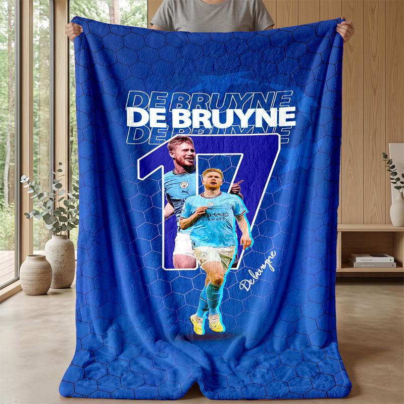Kevin De Bruyne Theme Blanket Soft Flannel Blanket Plush Throw Blanket Cozy Sofa Bed Blanket for Home Decor