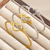 Love Heart Diamond Stud Bracelet Titanium Steel New Luxury High-End Heart-shaped Cable Wire Handbag for Women