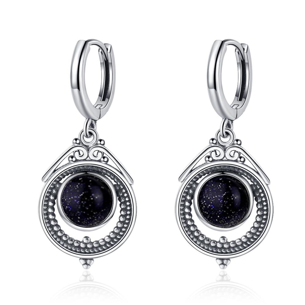 Neue Elegante Natürliche Kyanit Silber Tropfenohrringe für Damen Vintage Hochzeit Verlobung Creolen Ohrringe Geschenke