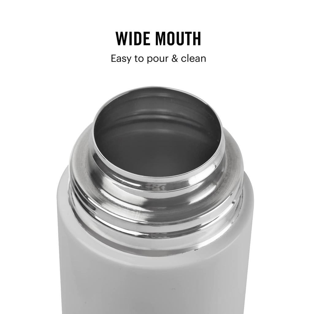 Stainless Steel Water Bottle 1L For Gym Travel Office Use | Leakproof Rust-Proof Design | Sleek White BPA-Free Hydration Bottle
