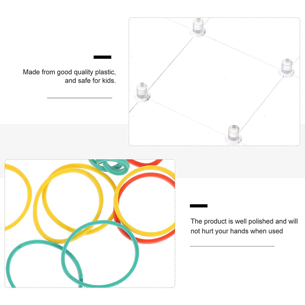 Toyvian Geometric Boards, Set of 3, with 30 Rubber Bands. A lightweight and portable learning board for children's math.