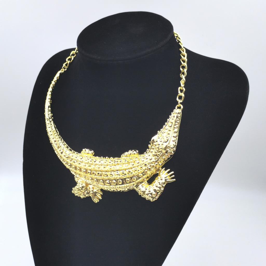 JMXD-Fashion Golden Crocodile Necklace Exaggerated Personality Temperament Item