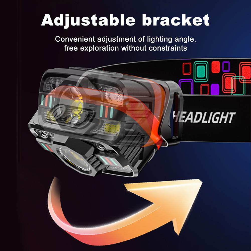 Rechargeable Headlamp Flashlight Super Bright LED Headlight With Red Light Waterproof Lightweight For Outdoor Camping Fishing
