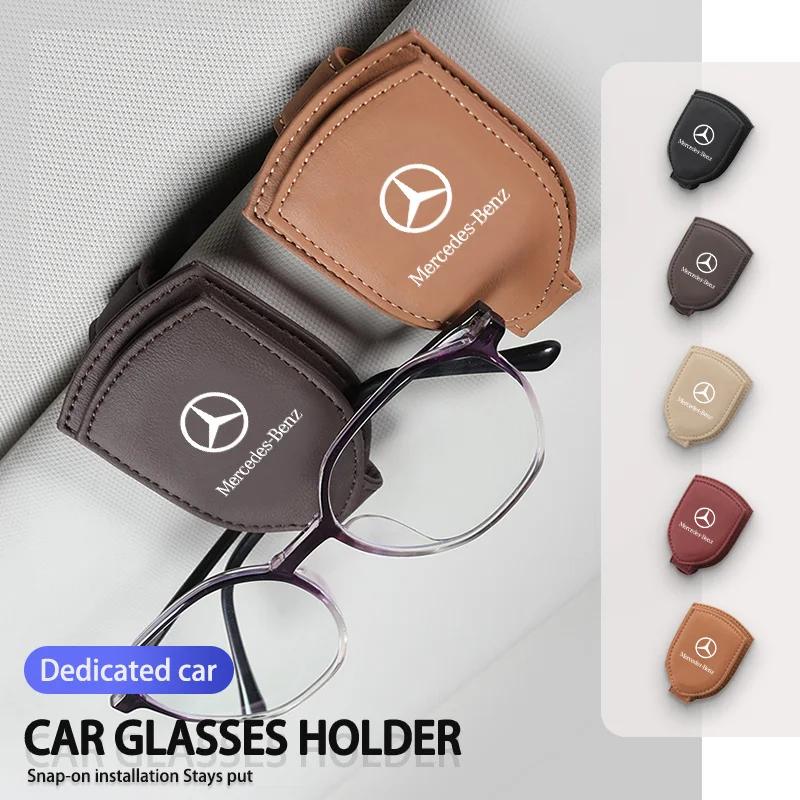 Universal Car Eyeglasses Sun Visor Glasses Holder Organizer Clip For Mercedes Benz W211 W124 W176 W177 C260 C300 GLC CLE CLA