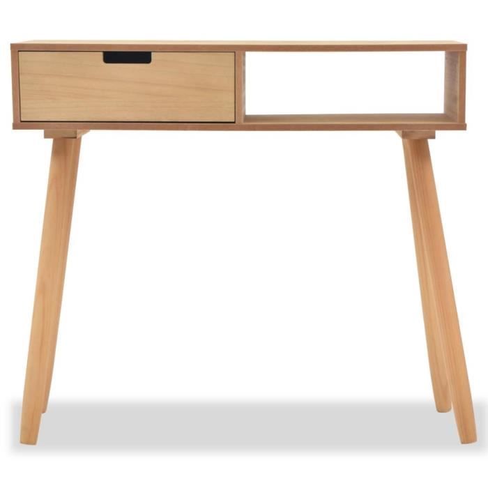 VidaXL Table console Bois de pin massif 80 x 30 x 72 cm Marron