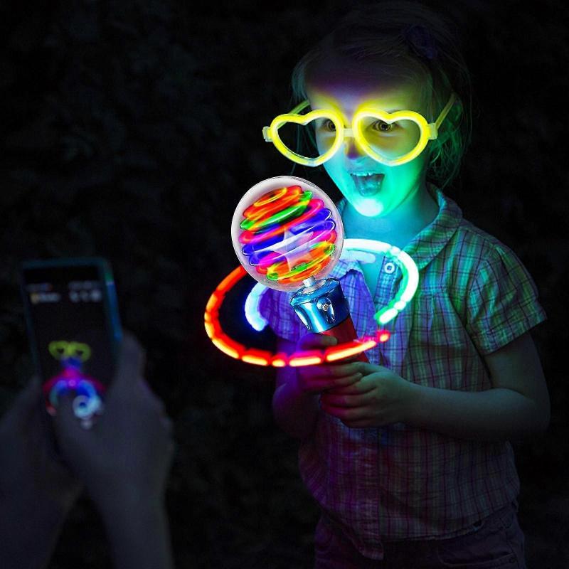 Geschenk für Kinder Leuchtender magischer Ball Spielzeugstab LED Blitz-Drehlicht Show Spielzeug 240101