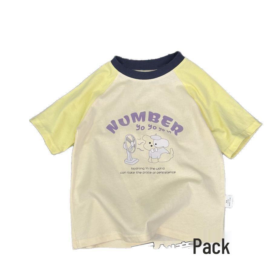 Korean Style Cotton Girl's Short-Sleeve T-shirt - 2025 Fashion Collection, Kids' Summer Top