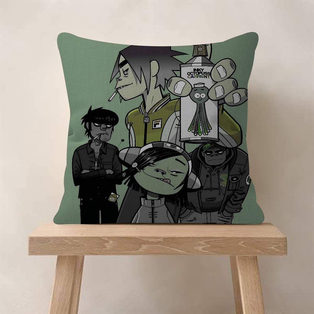 Retro Music GGorillazS Pillow Cover Sofa Cushion Cover Home Room Decoration Children Gift
