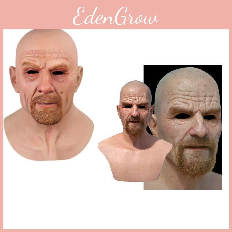 Breaking Bad Weiße Maske Latex Glatze Alter Mann Halloween Cosplay Requisite