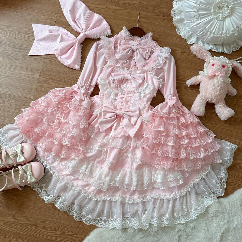Original Design Korean Girl Lolita Dress Elegant Floral Wedding Gown Women's Strapless Gown Preorder Exquisite Fashionable