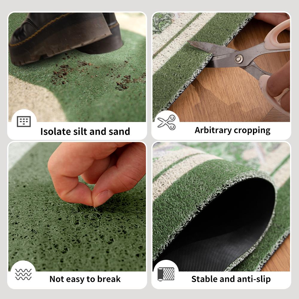 Geometrischer Stil Drahtschleife Fußmatte PVC Haustür-Fußmatte Türvorleger Strapazierfähige Fußmatte Anti-Rutsch-Matte