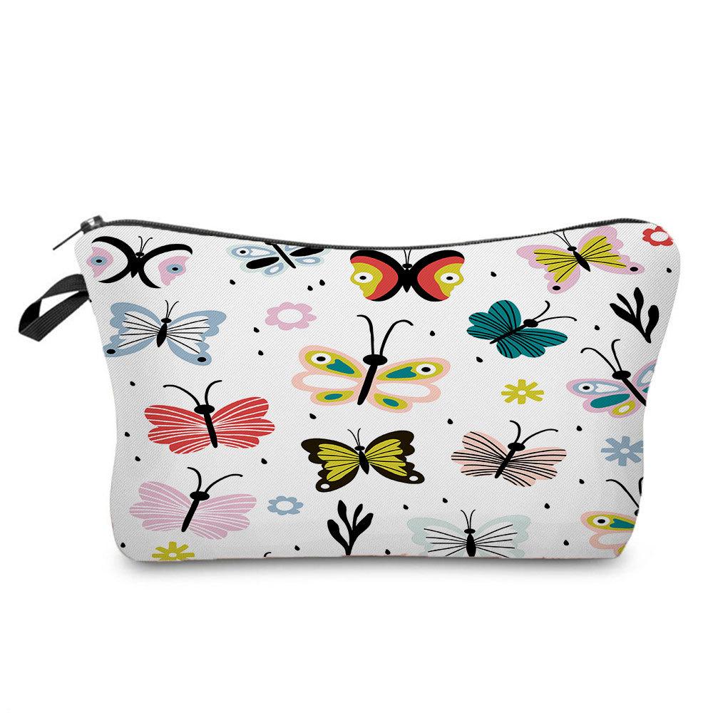 Women Butterfly Print Cosmetic Bag Toiletries Organize Travel Storage Case 6706