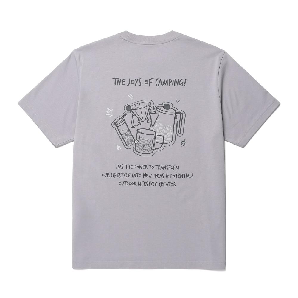 SNOWPEAK AeroCool Mug Graphic Short-Sleeve T-shirt Gray Blue (S26MUFTS74)