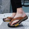 Nieuwe collectie zomer lederen heren slippers antislip handgemaakte lederen slippers