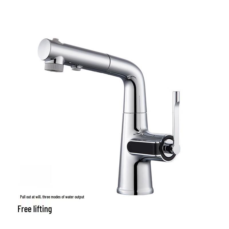 TLXT M23 Silver Liftable Pull-Out Basin Faucet