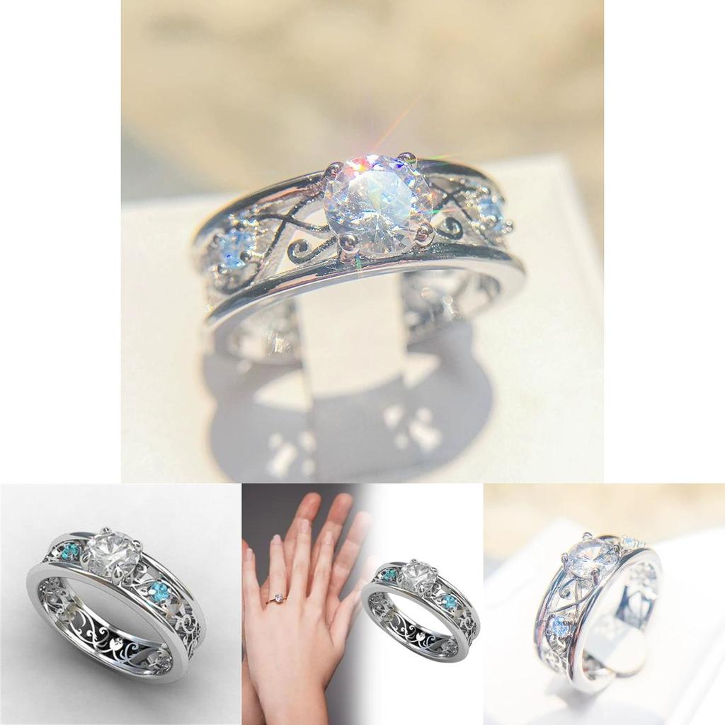 Vintage Inspired Brass Steel Ring Featuring Blue Sapphire And Cubic Zirconia For Fashion Lovers