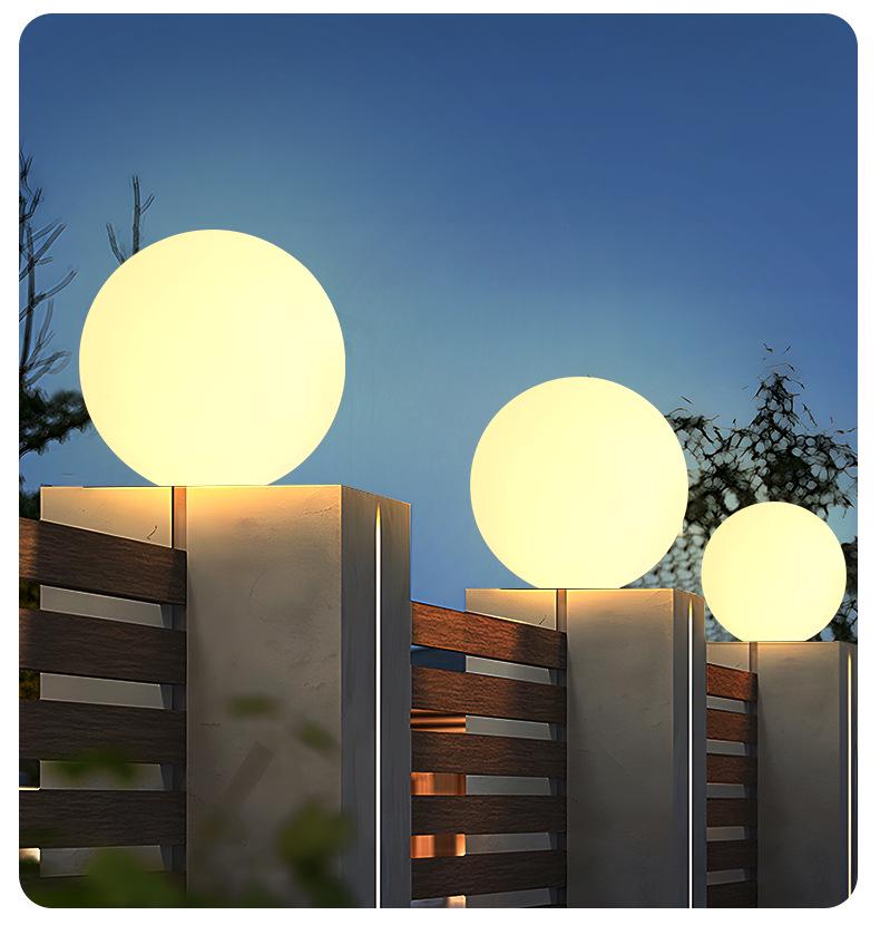 Waterproof Outdoor Solar Moon Lights for Courtyard, Gate, Garden, and Fence Pillars