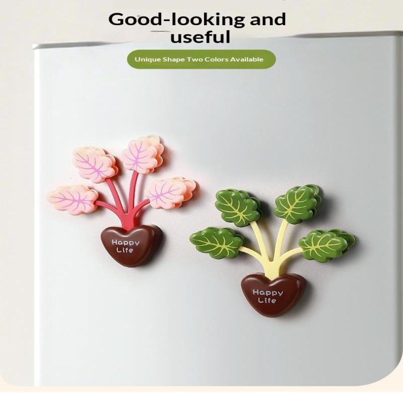 Cute Plant Shaped Magnetic Sealing Clips Strong Grip Nice Look For Kitchen Snack Sealing Fridge Decor